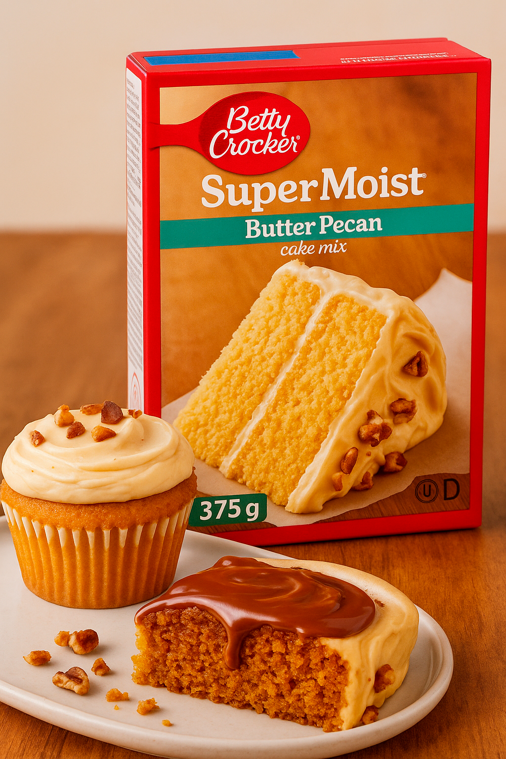 Cupcake Butter Pecan con frosting alla cannella – ricetta con cake mix Betty Crocker super moist