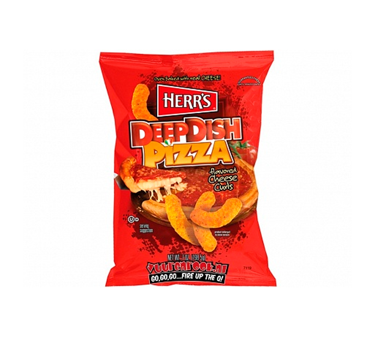 Herr's Deep Dish Pizza Cheese Curls - Papas fritas con sabor a pizza