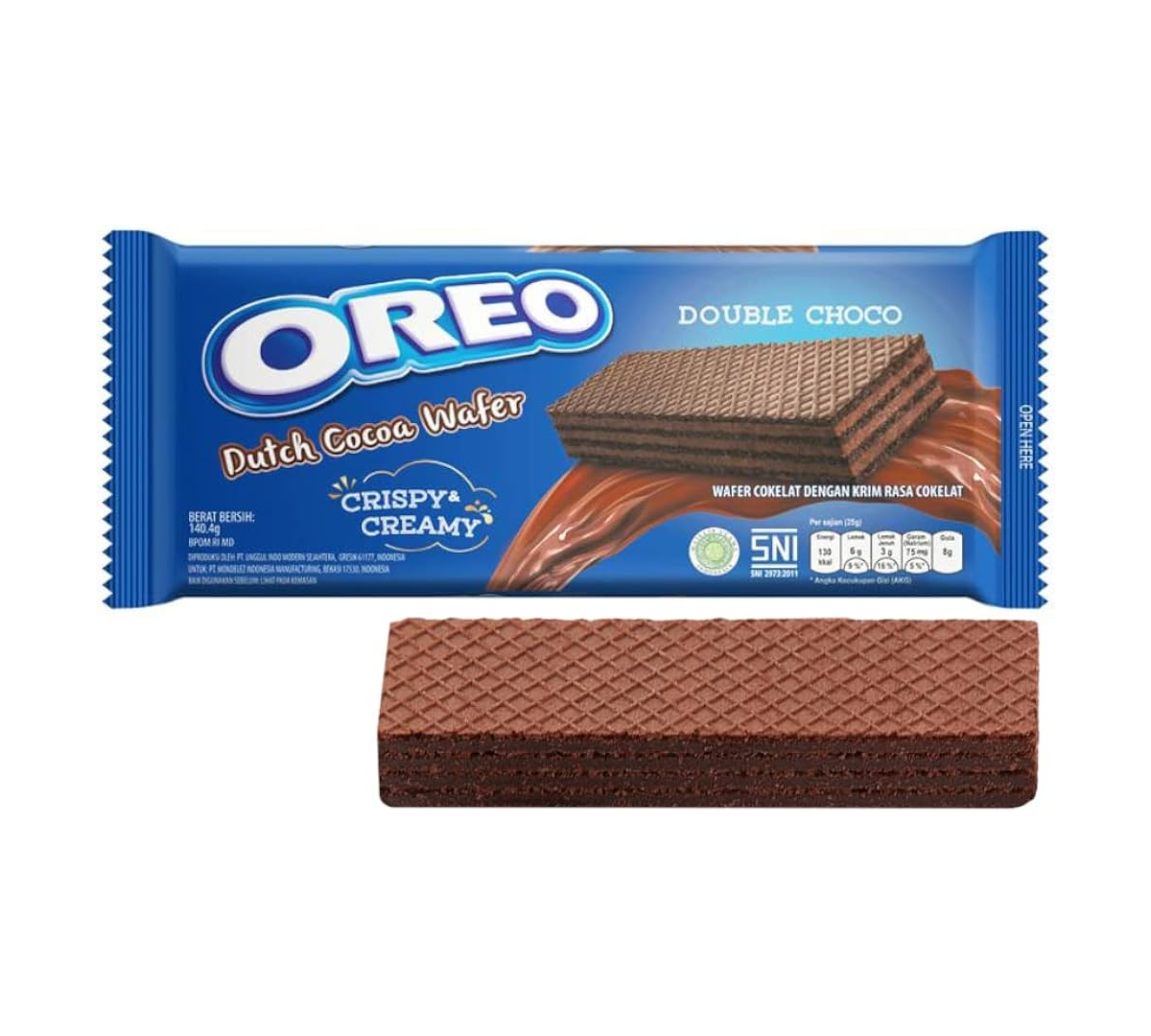 Oreo Dutch Cocoa Wafer Double Choco 140g, wafer gusto Oreo