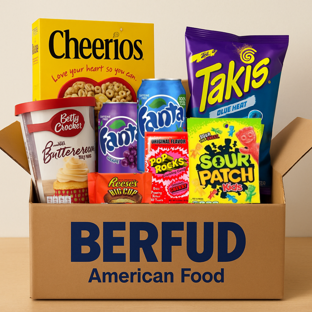 Box Americana con Snack, Bevande, Cereali e Dolci – 10 Prodotti