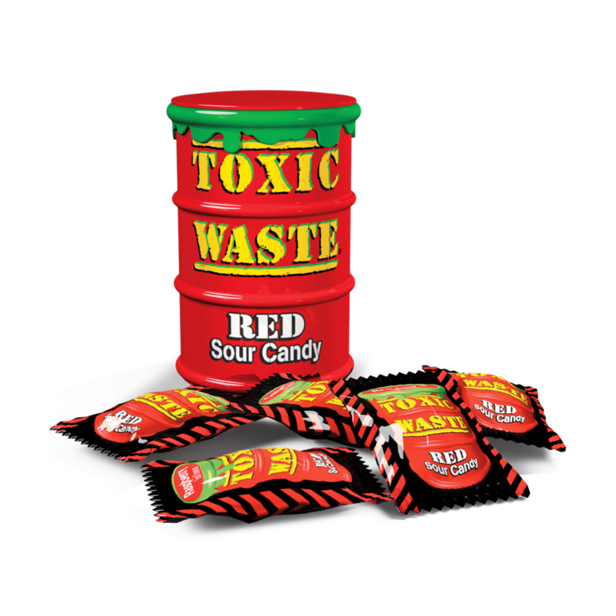 Toxic Waste Red Sour Candy Drum