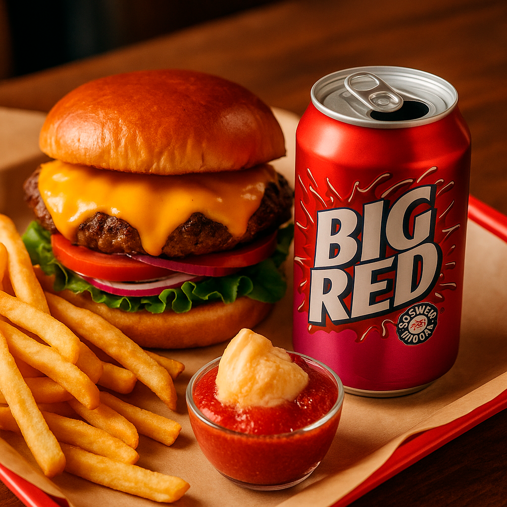 Lattina Big Red soda – soft drink iconico dal gusto bubble gum e vaniglia