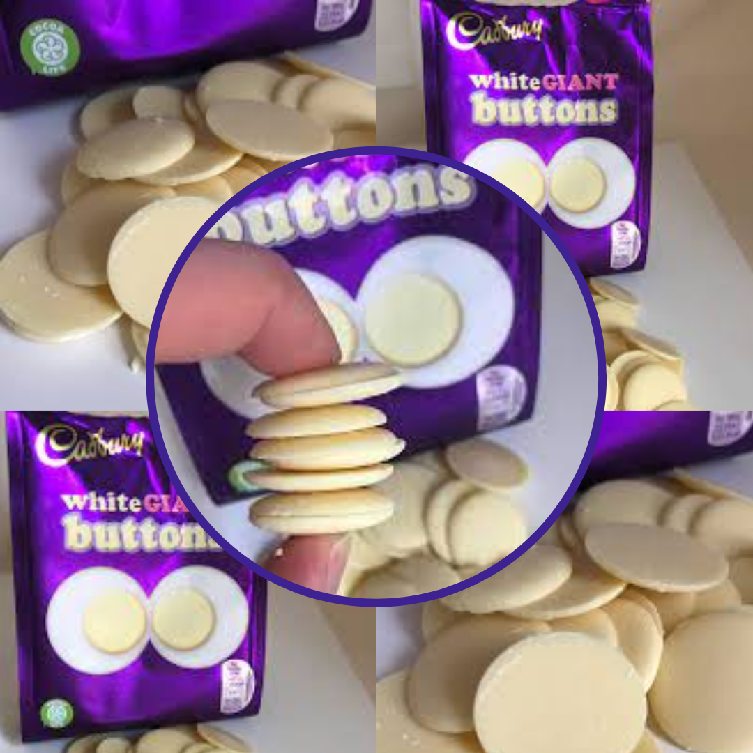 Cadbury Giant White Buttons 110g - bottoni di cioccolato bianco