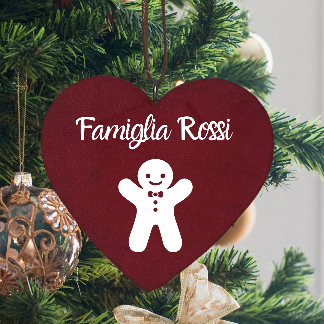 Cuore in legno ricoperto di tessuto personalizzato- Idee regalo