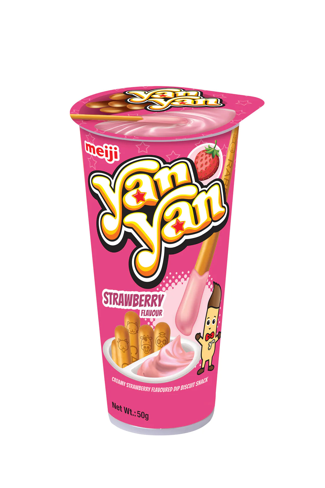 Meiji Strawberry Yan Yan - Bastoncini con Crema alla fragola 50g