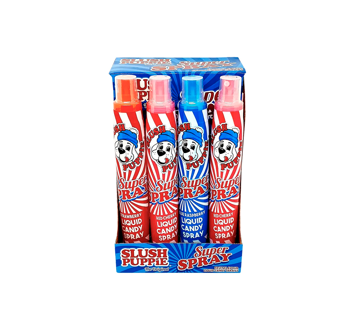 Slush Puppie Super Spray, caramelle alla frutta in spray - fragola, ciliegia o mirtillo