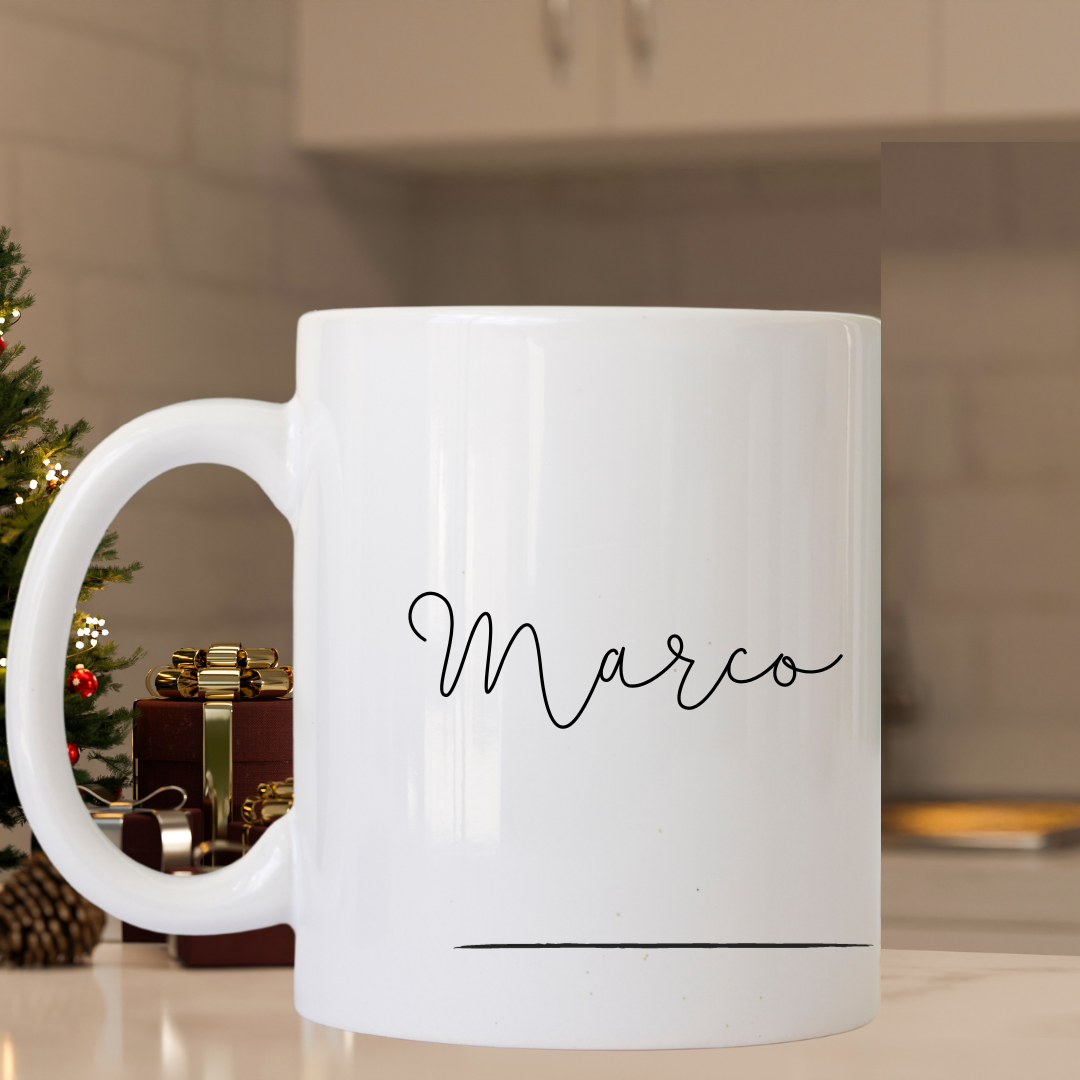 Personalized Chic Mug - Child Looks at Christmas Tree - Gift Ideas