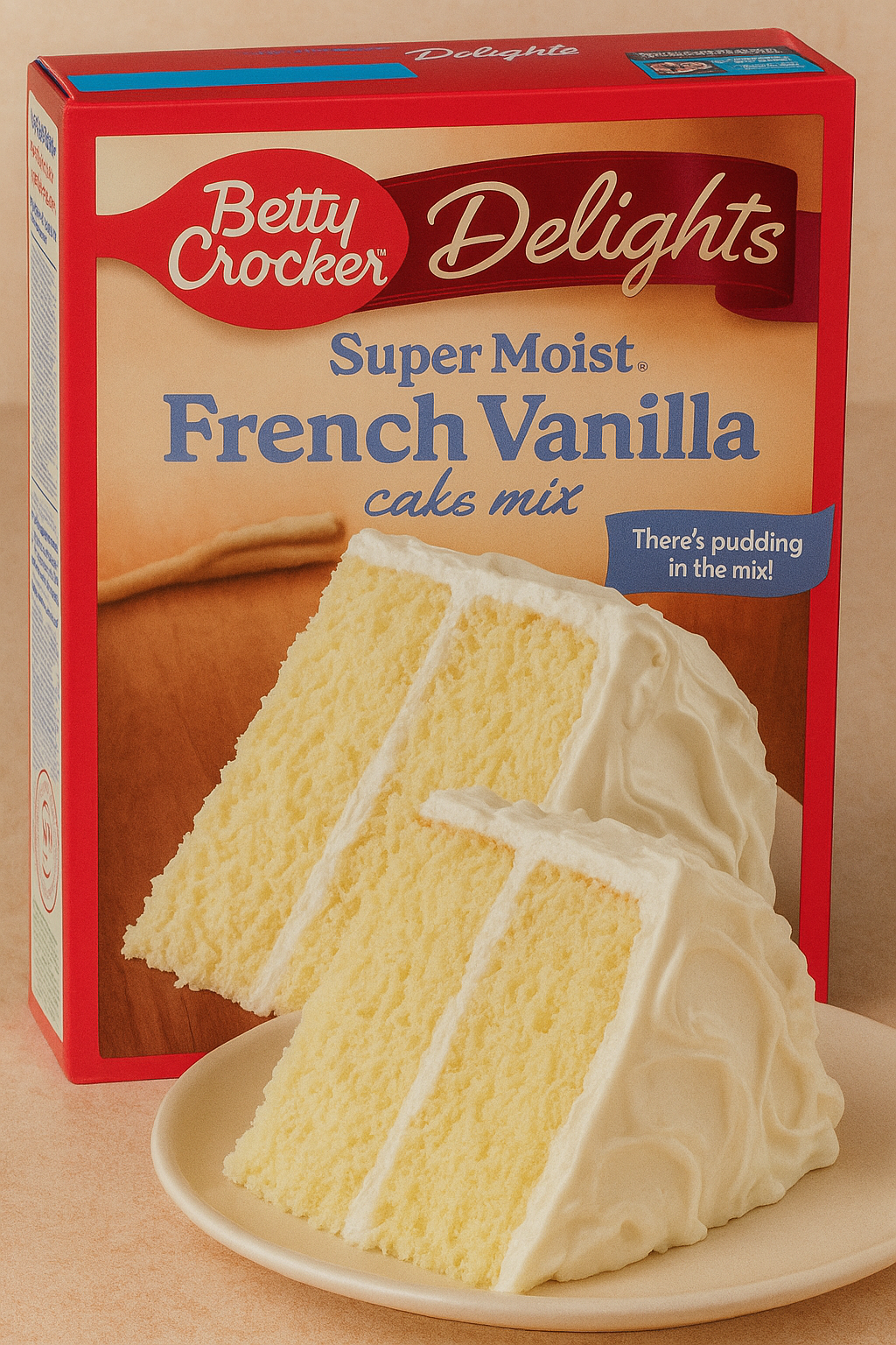 betty crocker Layer cake affettata, con crema visibile tra gli strati
