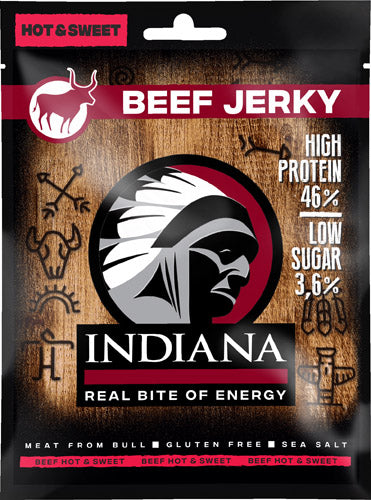 INDIANA BEEF JERKY HOT & SWEET - Sweet and Spicy Beef Dried Meat