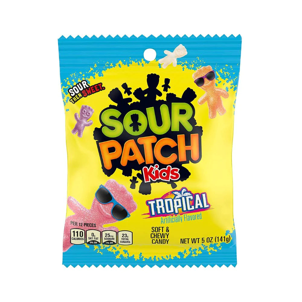 SOUR PATCH KIDS TROPICAL - Caramelle gommose al gusto di frutta acida 141g