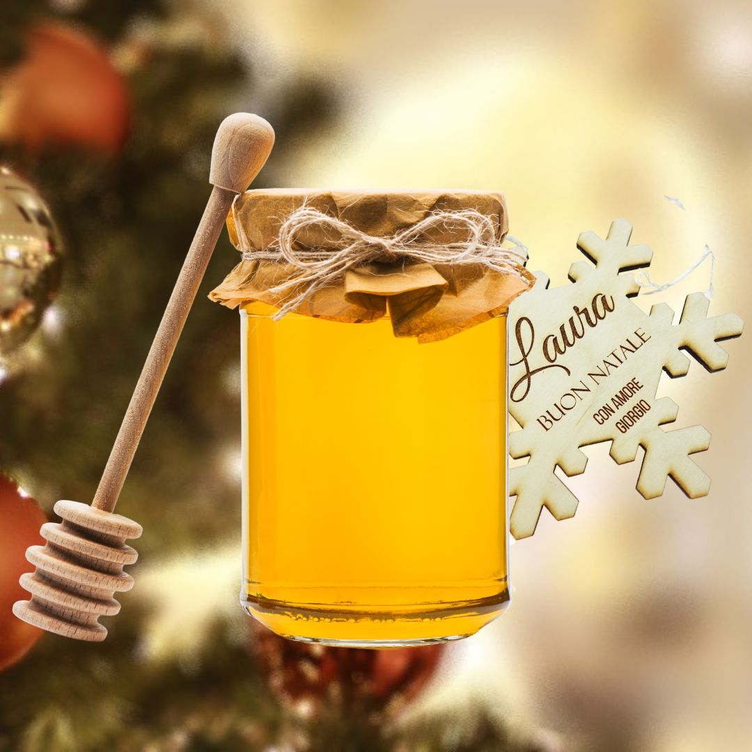 Vasetti di Miele Natalizi con Tag Fiocco di Neve Personalizzata Idea Regalo