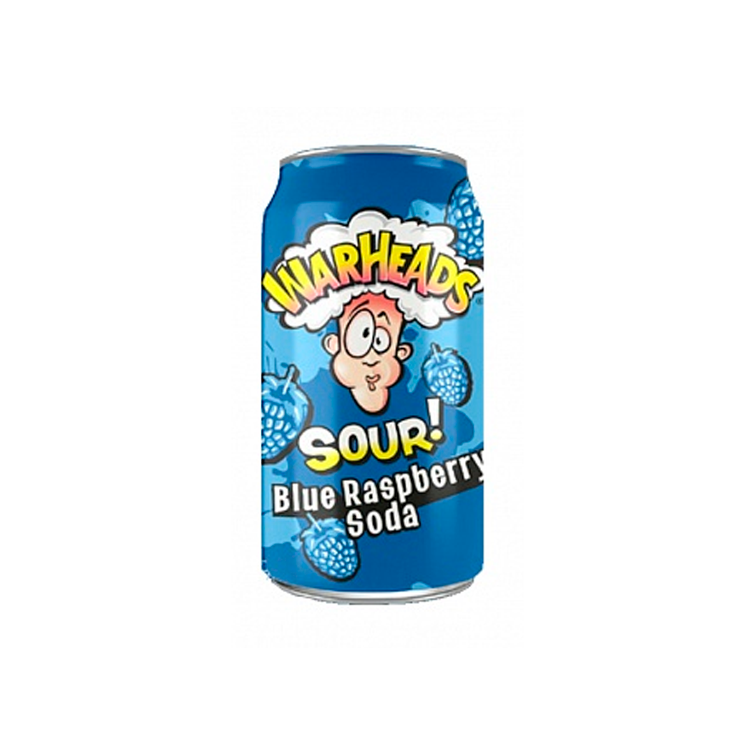 Warheads Sour Soda Blue Raspberry - Blueberry flavored drink 355, ml