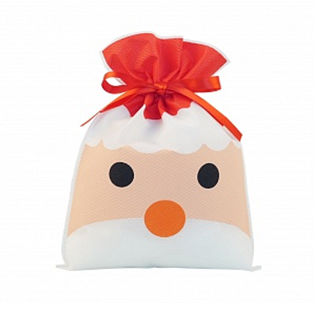 Bolsa de Papá Noel, llena de malvaviscos blancos y rosas.