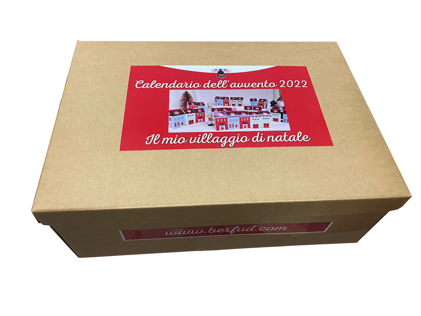 Calendario Dell'Avvento 2023 Villaggio Di Natale, 25 Casette Con +25 Snack Dolci E Salati.