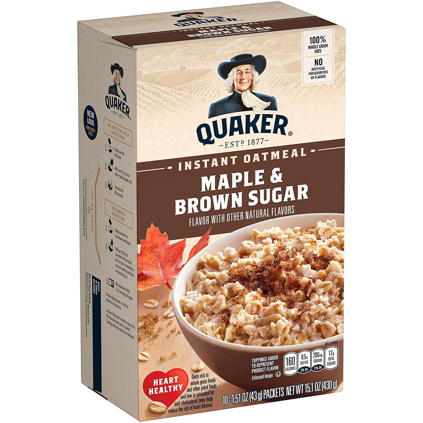 Quaker Maple & Brown Sugar - Copos de avena de arce y azúcar moreno