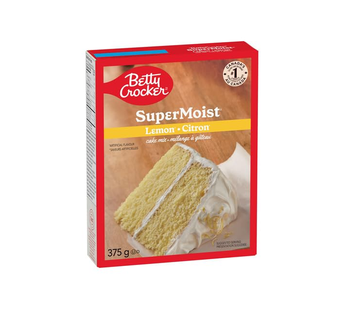 Confezione di Betty Crocker Super Moist Lemon Cake Mix 375g - Preparato per torta al limone soffice e deliziosa.