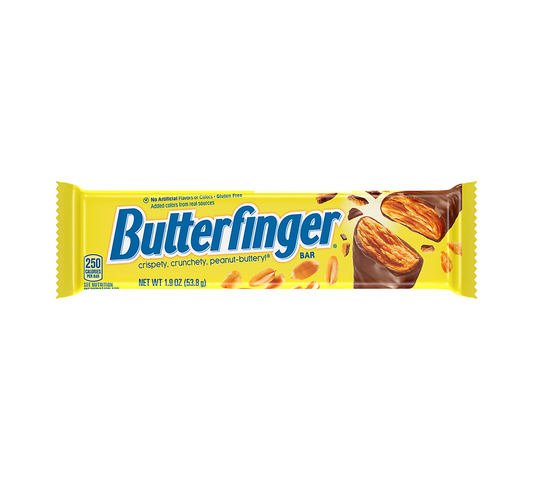 Butterfinger Bar, barra de mantequilla de maní cubierta de chocolate crujiente