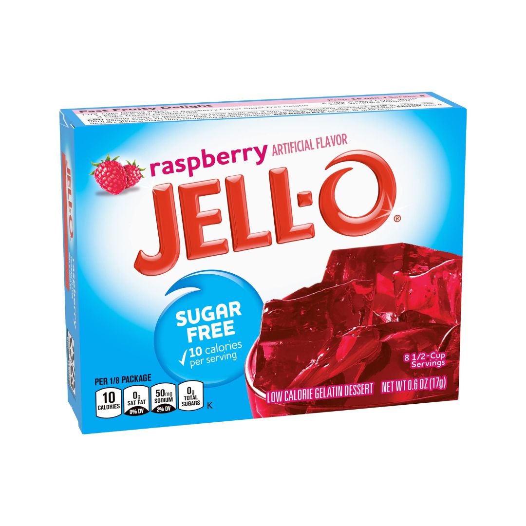 Jell-O Raspberry Sugar Free, Gelatina Gusto Lampone Senza Zucchero