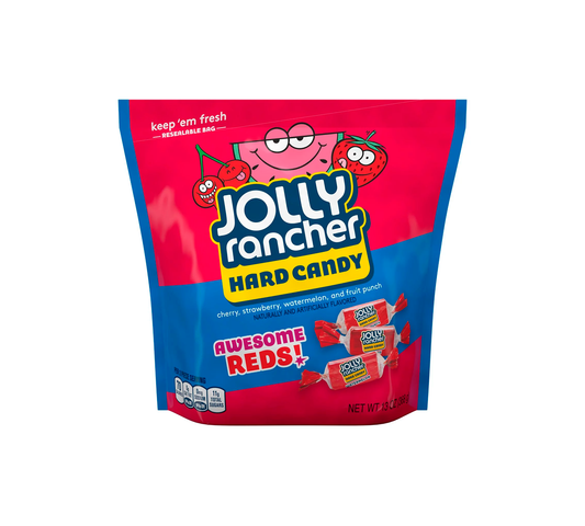Jolly Rancher Hard Candy ¡Rojos impresionantes! - Caramelos duros variados con sabor a frutas.