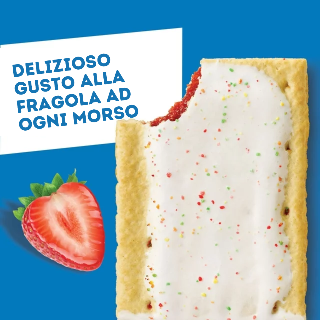 Kellogg'S Pop Tarts Strawberry - Biscotti ripieni di crema alla Fragola