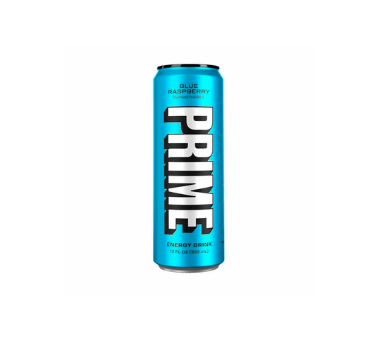 Prime Energy Drink Blue Raspberry, bevanda energetica gusto mirtillo