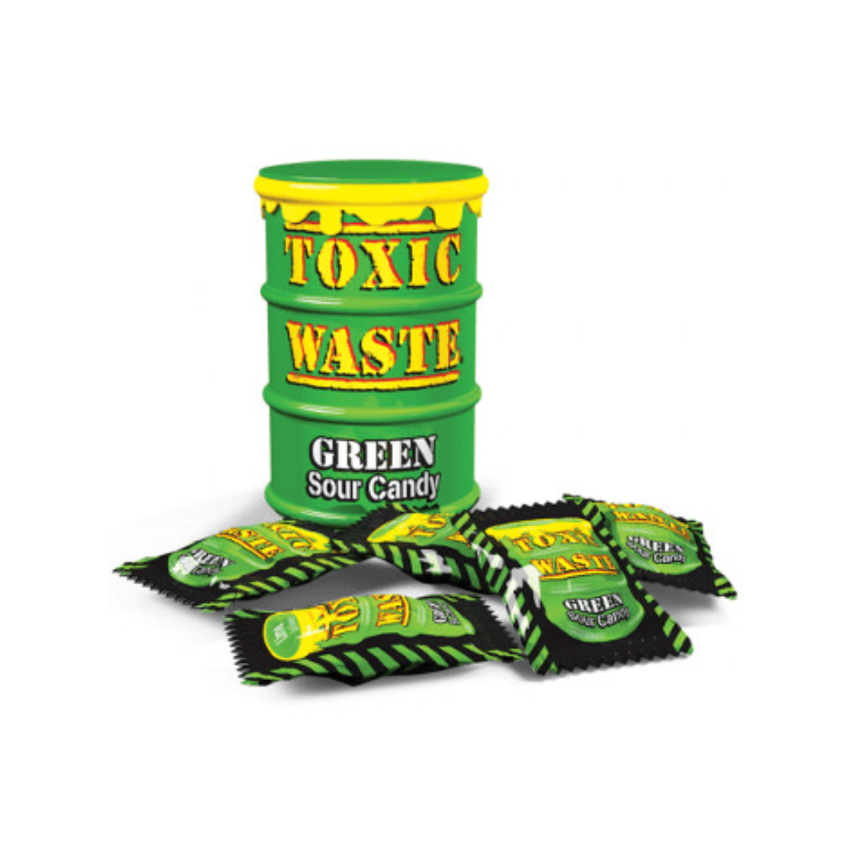 Toxic Waste Green Sour Candy Drum