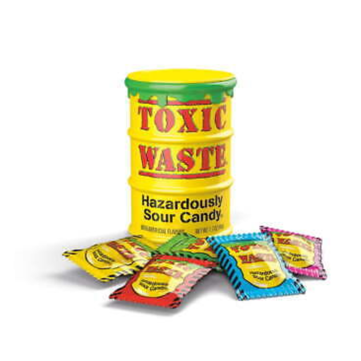 Toxic Waste Yellow Sour Candy Drum