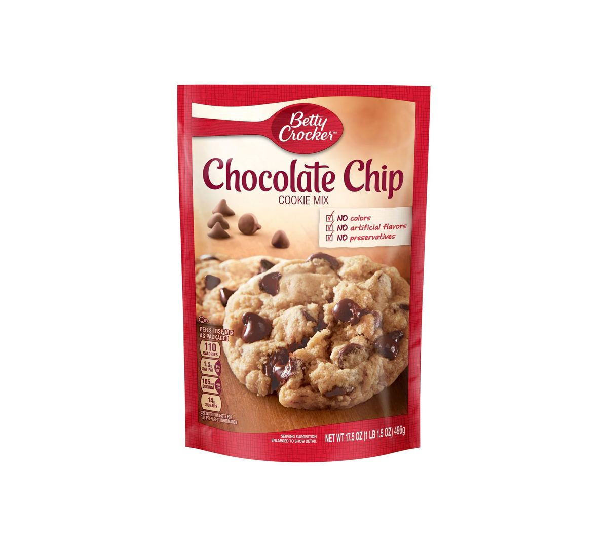 Betty Crocker cookie mix chocolate chip 496 g, preparato per cookie
