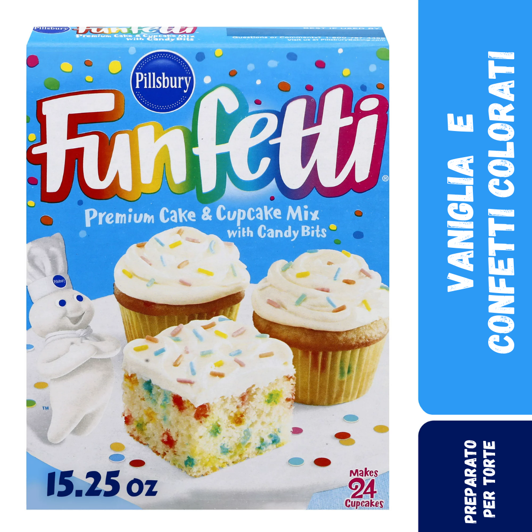Pillsbury Funfetti Cake Mix, Preparato per torta & cupcake Funfetti 43 -  BERFUD American Food