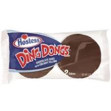 Hostess Ding Dongs, chocolate and vanilla cream snacks in the format of 2 pieces