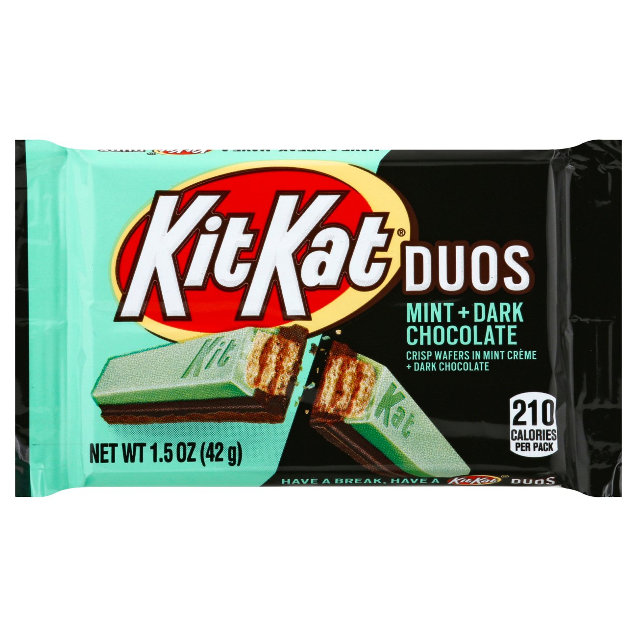 Kit Kat Duos Mint & Dark Chocolate, wafer ricoperto di Cioccolato Fondente E Menta