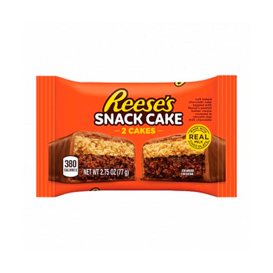 Reese'S Snack Cake Pastel de chocolate con crema de mantequilla de maní y cobertura de maní con chocolate con leche