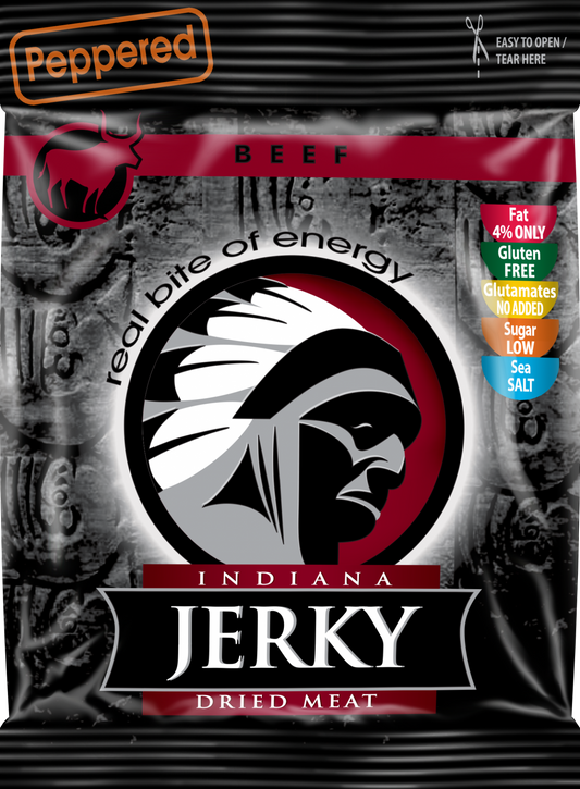 INDIANA BEEF JERKY PEPPERED - Dried Peppered Beef