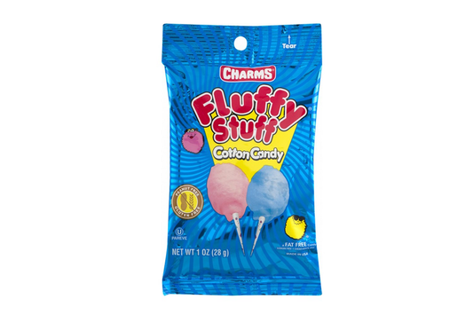 Charm's Fluffy Stuff Cotton Candy - Algodón de azúcar con sabor a frutas 71g