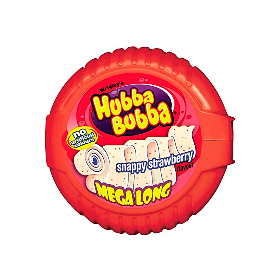 Hubba Bubba Strawberry Tape Wrigley, chewingum gusto fragola