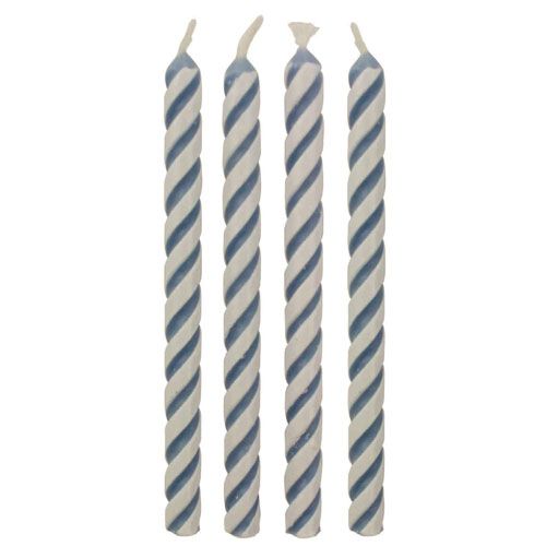 PME - Blue striped candles pack of 24 pieces