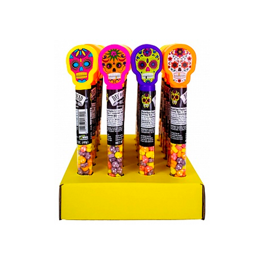 Day of the Dead Candy Skull Tube (tube per Unit) - Halloween