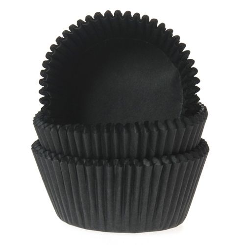 Cupcake cases, House of Marie - black color (50 pieces)