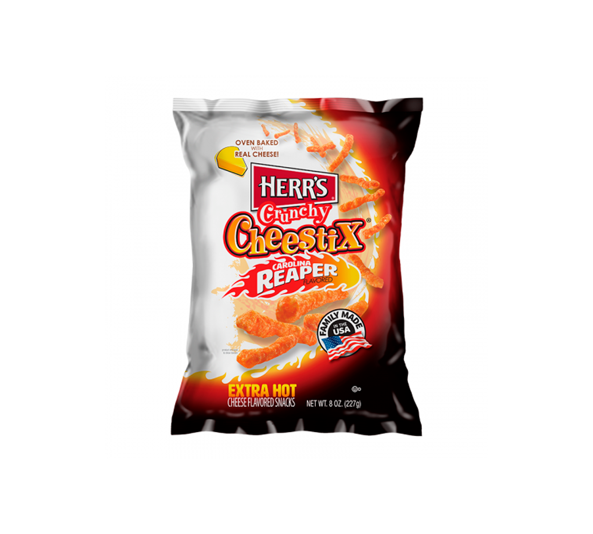 Herr's Crunchy Cheestix Carolina Reaper - Patatine soffiate Piccante