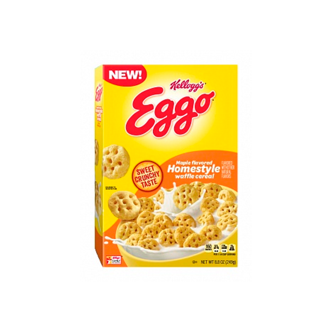 Kellogg's Eggo Waffle Cereal Homestyle-  Cereali al sapore Waffle (249g)