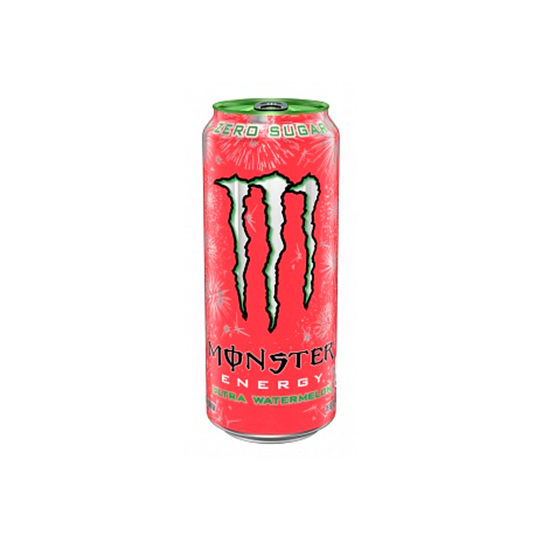 Monster Ultra Watermelon (Versione USA ) - Bevanda energetica gassata al gusto Anguria con caffeina 473ml