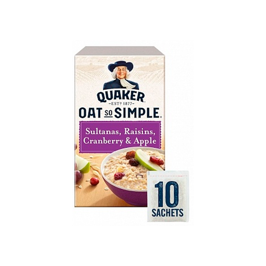 Quaker Oat So Simple Sultana/raisin/cranberry/apple - Porridge di Sultana/uvetta/mirtillo rosso/mela