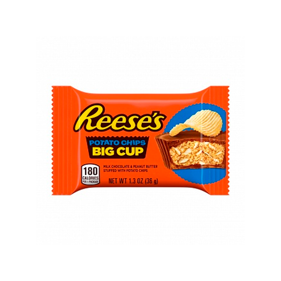 Reese's Big Cup with Potato Chips - Burro di arachidi ricoperto di cioccolato con pezzi di patatine croccanti
