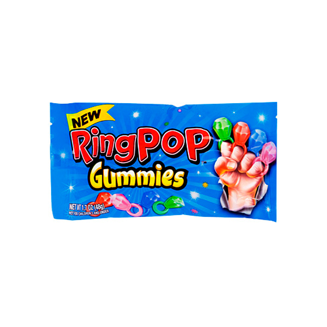 RING POP GUMMIES - Caramelle gommose assortite al gusto di frutta (peso netto: 48 g)