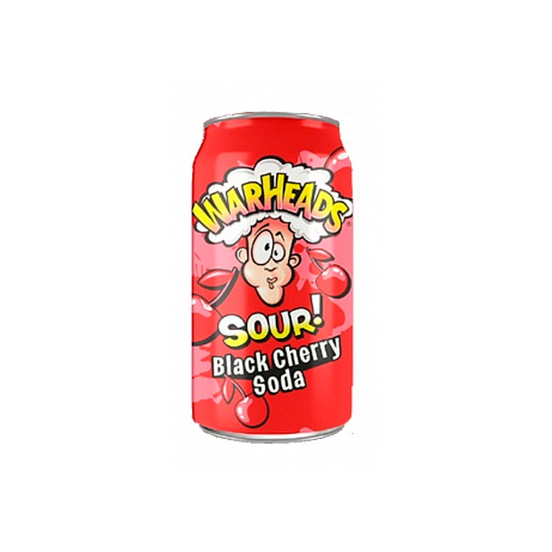 Warheads Sour Soda Black Cherry - Cherry flavored drink 355, ml