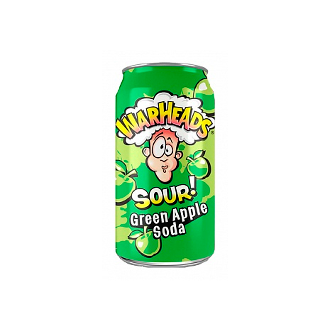 Warheads Sour Soda Green Apple -  Bevanda al gusto Mela Verde 355,ml